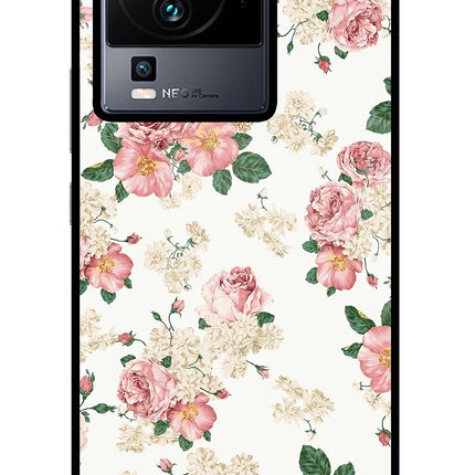 Flowers iQOO Neo 7 Glass Case Back Cover by Casekaro