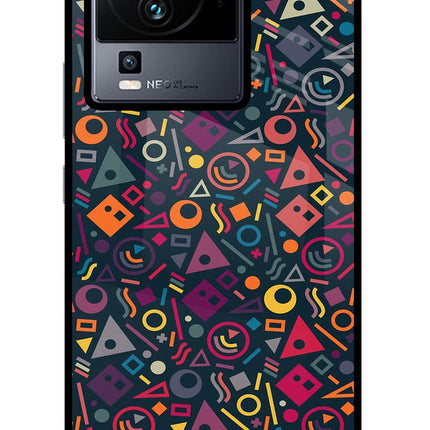 Geometric Abstract iQOO Neo 7 Glass Case Back Cover by Casekaro
