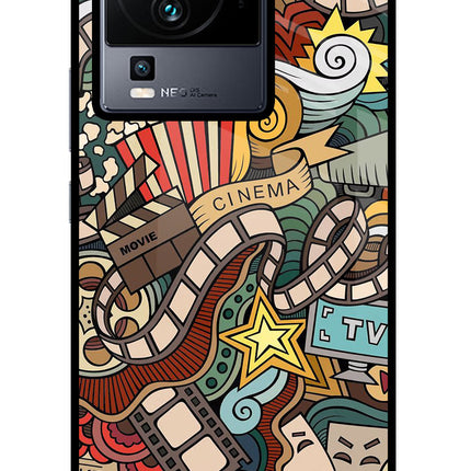 Cinema Abstract iQOO Neo 7 Glass Case Back Cover by Casekaro