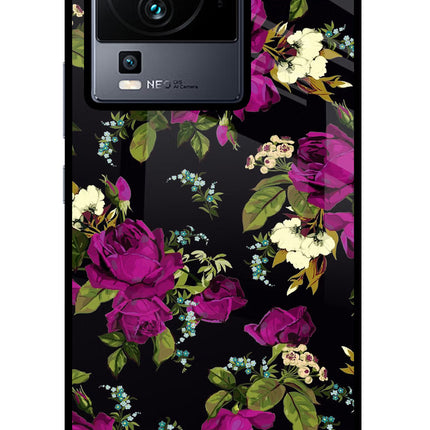 Flowers iQOO Neo 7 Glass Case Back Cover by Casekaro