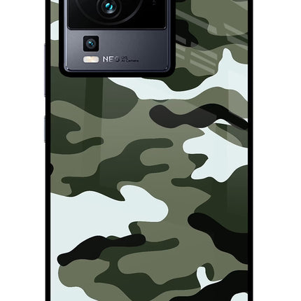 Camouflage iQOO Neo 7 Glass Case Back Cover by Casekaro