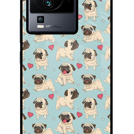 Pug Dog iQOO Neo 7 Glass Case Back Cover by Casekaro