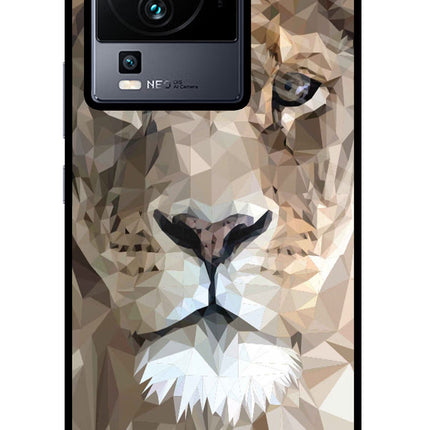 Lion Art iQOO Neo 7 Glass Case Back Cover by Casekaro
