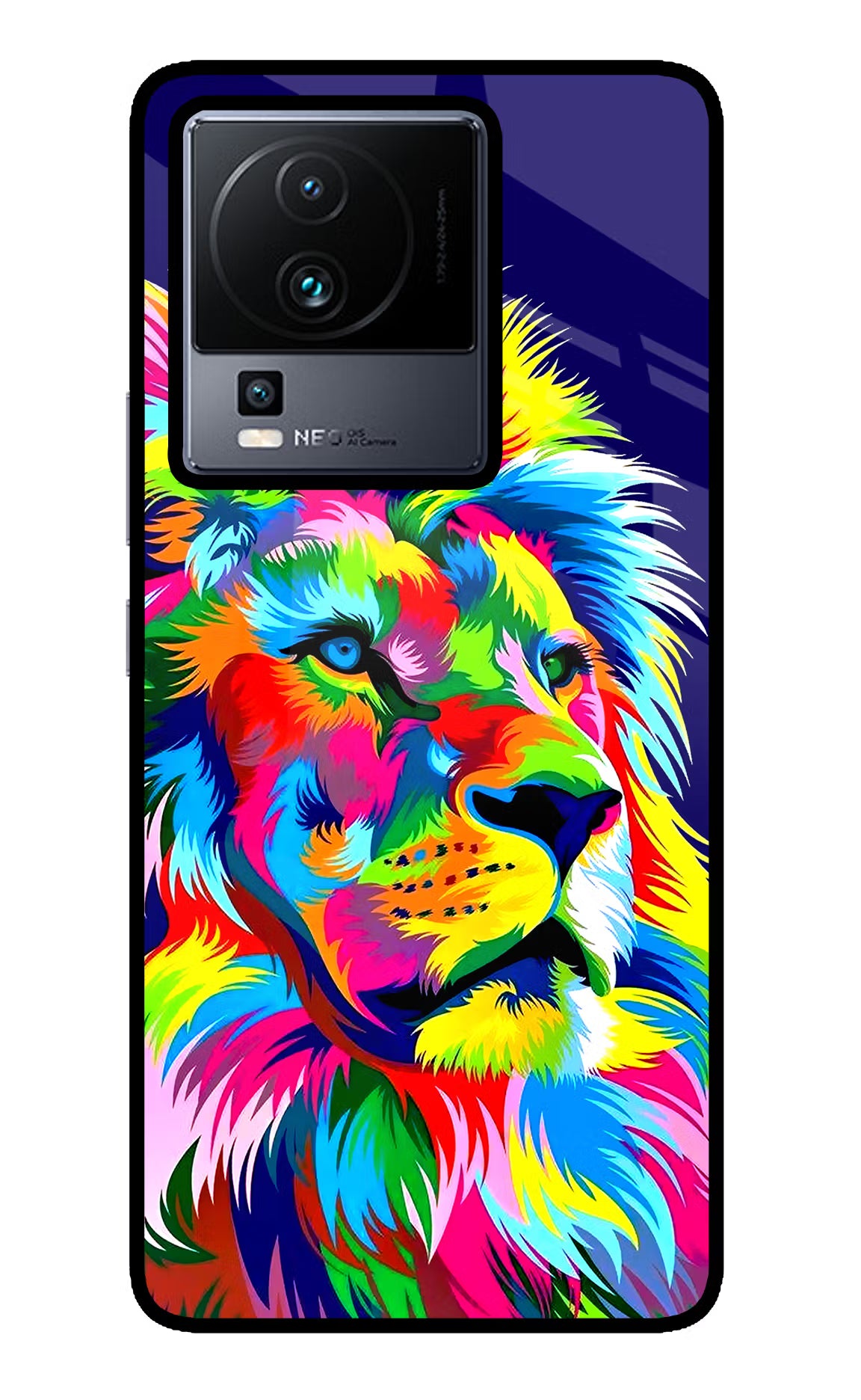 Vector Art Lion iQOO Neo 7 Glass Case