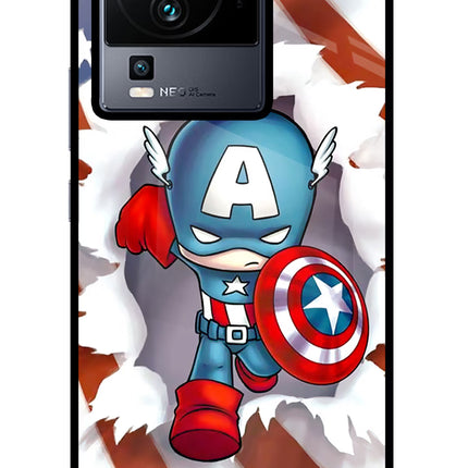 Captain America iQOO Neo 7 Glass Case Back Cover by Casekaro