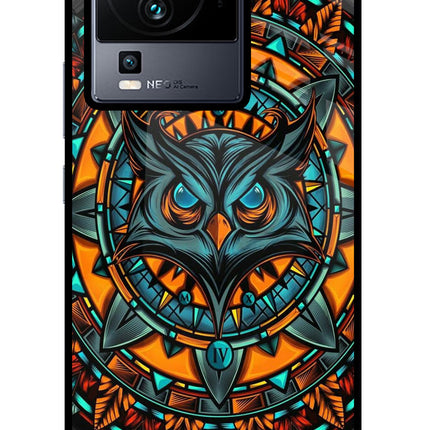 Angry Owl Art iQOO Neo 7 Glass Case Back Cover by Casekaro