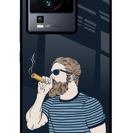 Smoking iQOO Neo 7 Glass Case Back Cover by Casekaro