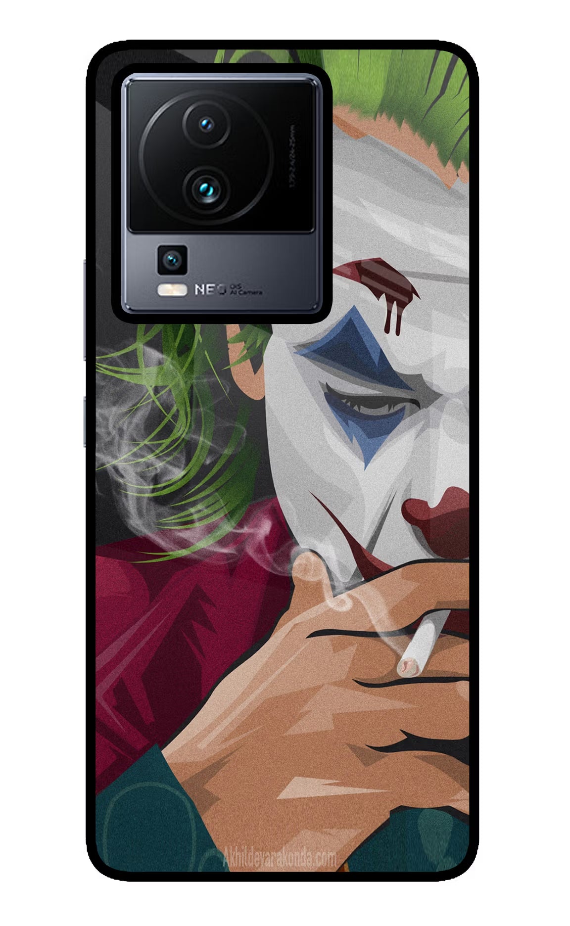 Joker Smoking iQOO Neo 7 Glass Case Back Cover by Casekaro