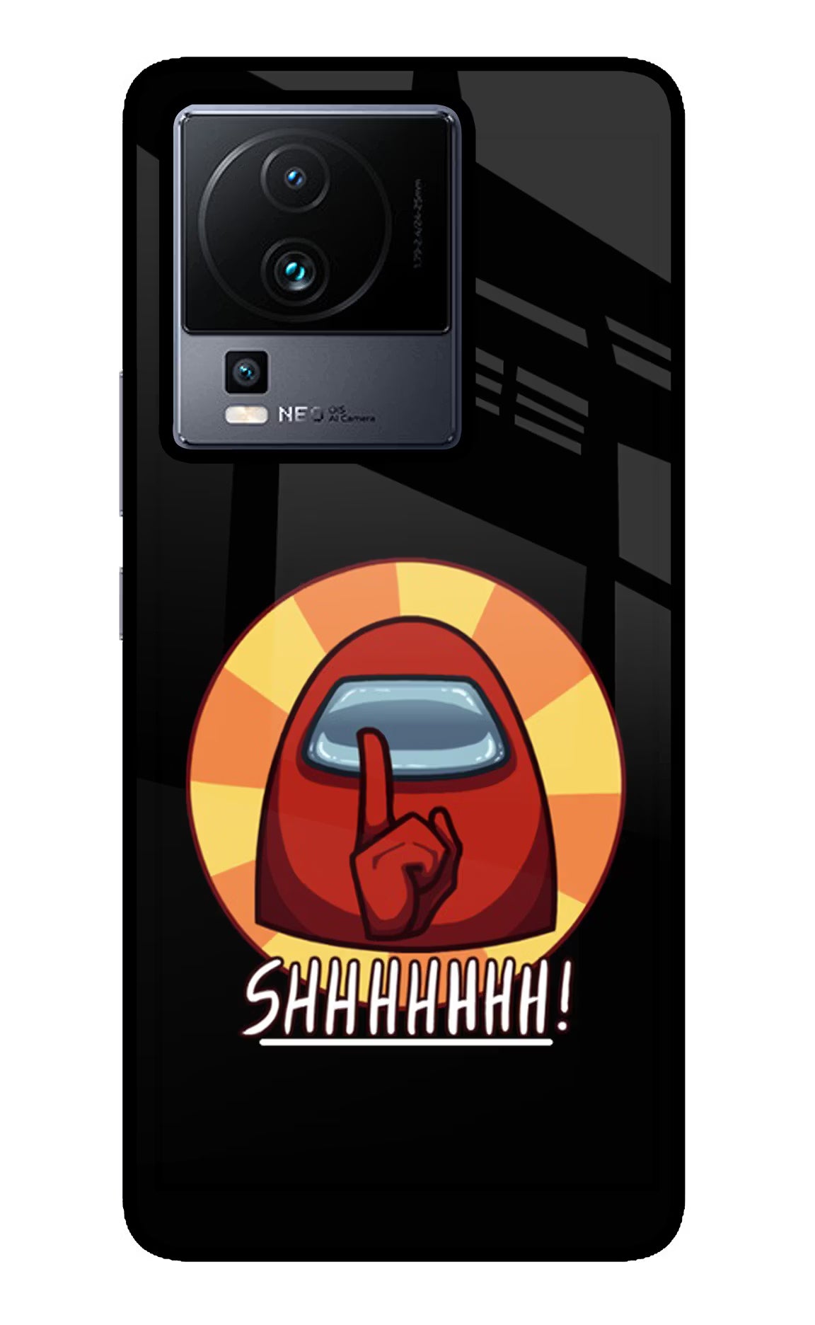 Among Us Shhh! iQOO Neo 7 Glass Case Back Cover by Casekaro