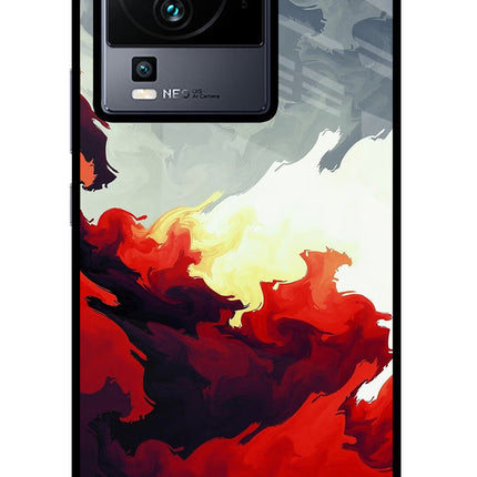 Fire Cloud iQOO Neo 7 Glass Case Back Cover by Casekaro