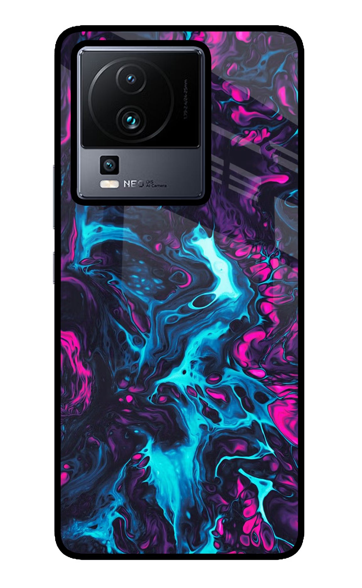 Abstract iQOO Neo 7 Glass Case Back Cover by Casekaro
