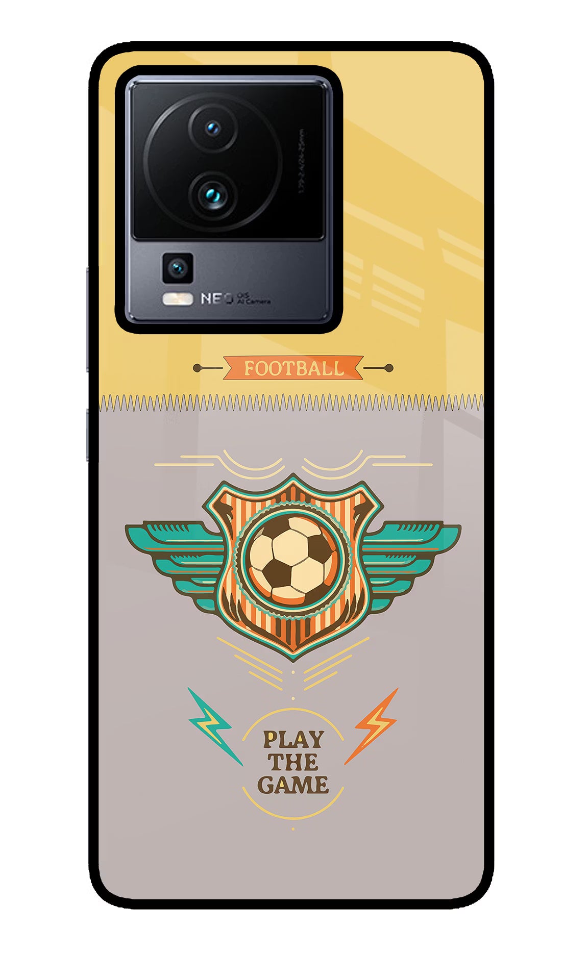 Football iQOO Neo 7 Glass Case Back Cover by Casekaro