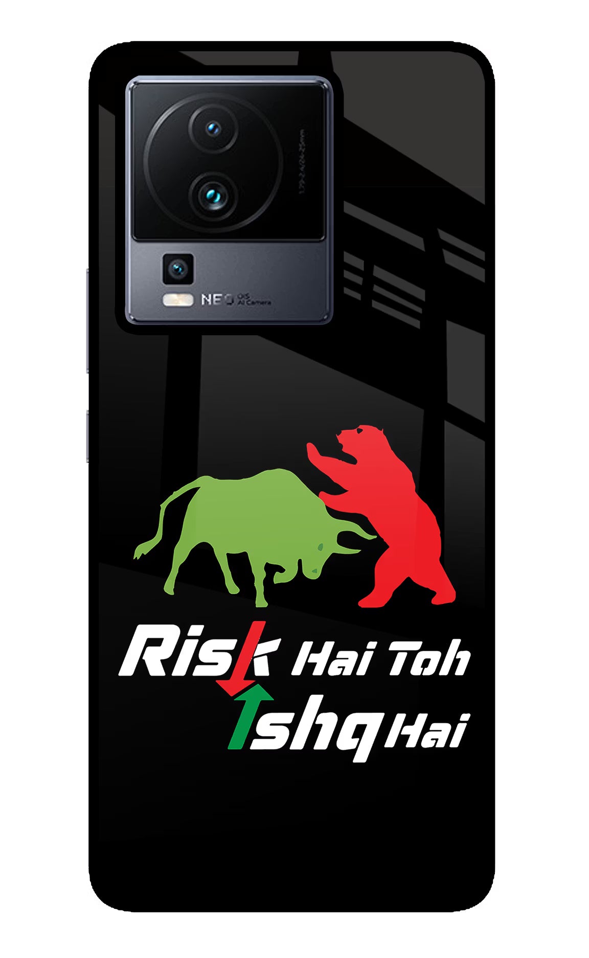 Risk Hai Toh Ishq Hai iQOO Neo 7 Glass Case Back Cover by Casekaro
