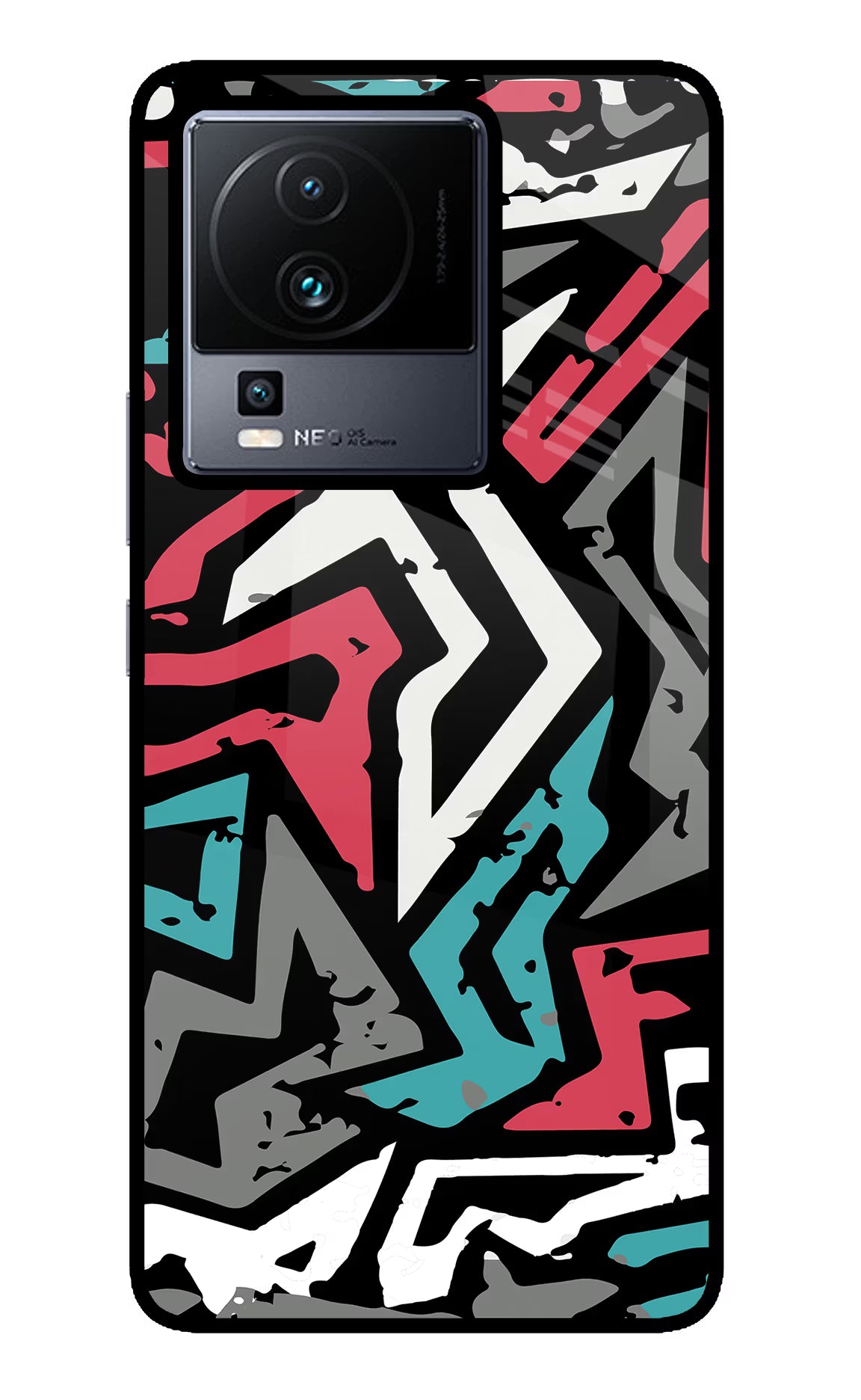 Geometric Graffiti iQOO Neo 7 Glass Case