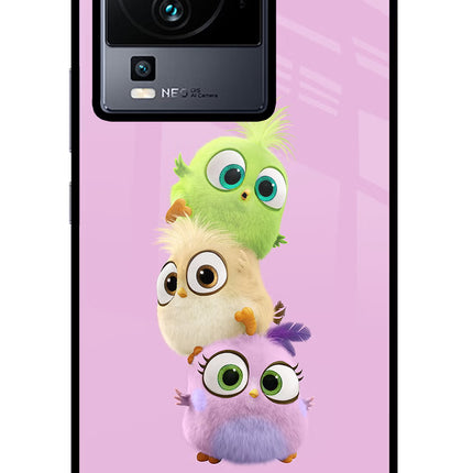 Cute Little Birds iQOO Neo 7 Glass Case Back Cover by Casekaro