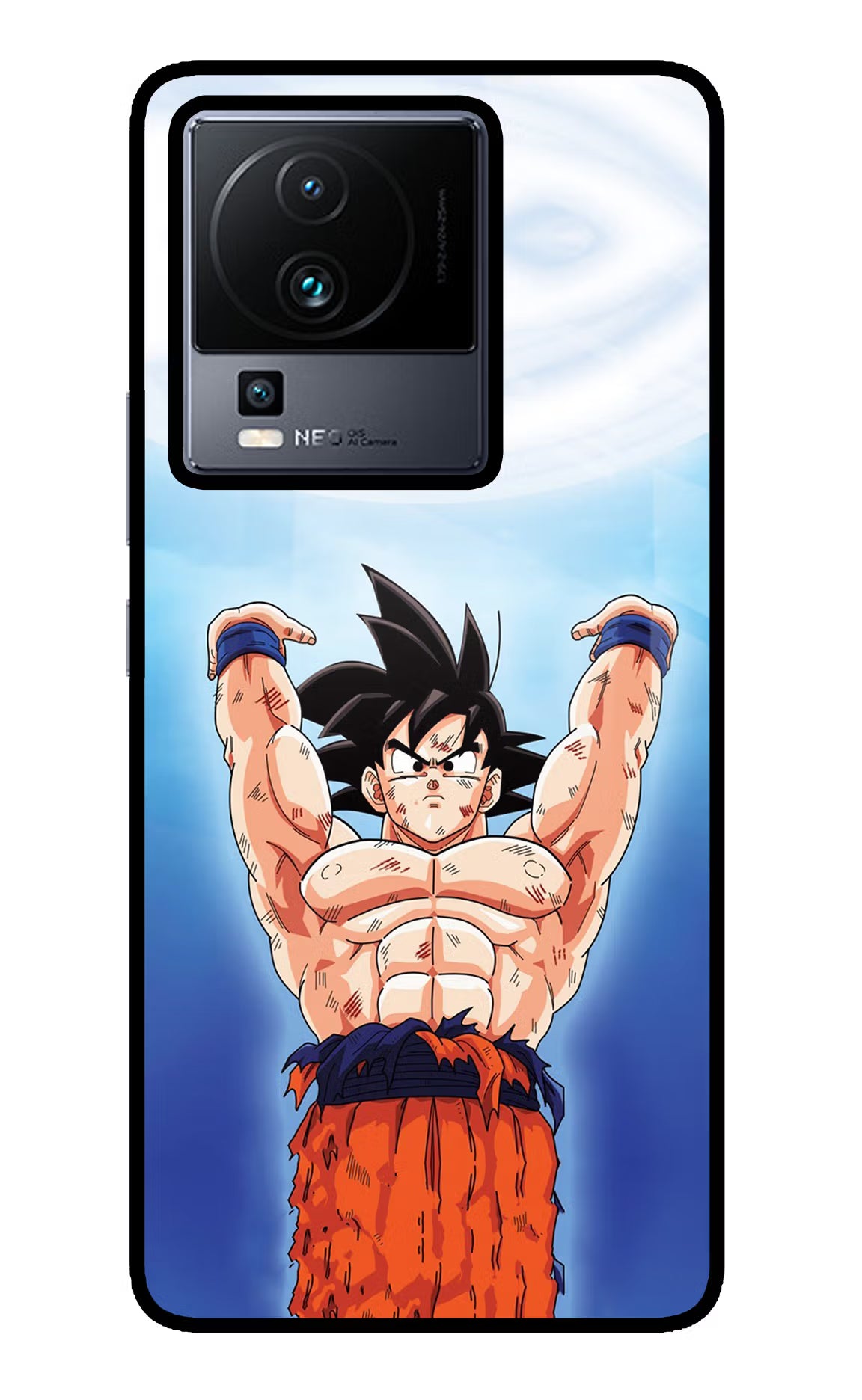 Goku Power iQOO Neo 7 Glass Case Back Cover by Casekaro