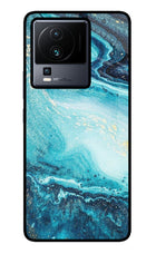 Blue Glitter Marble iQOO Neo 7 Glass Case