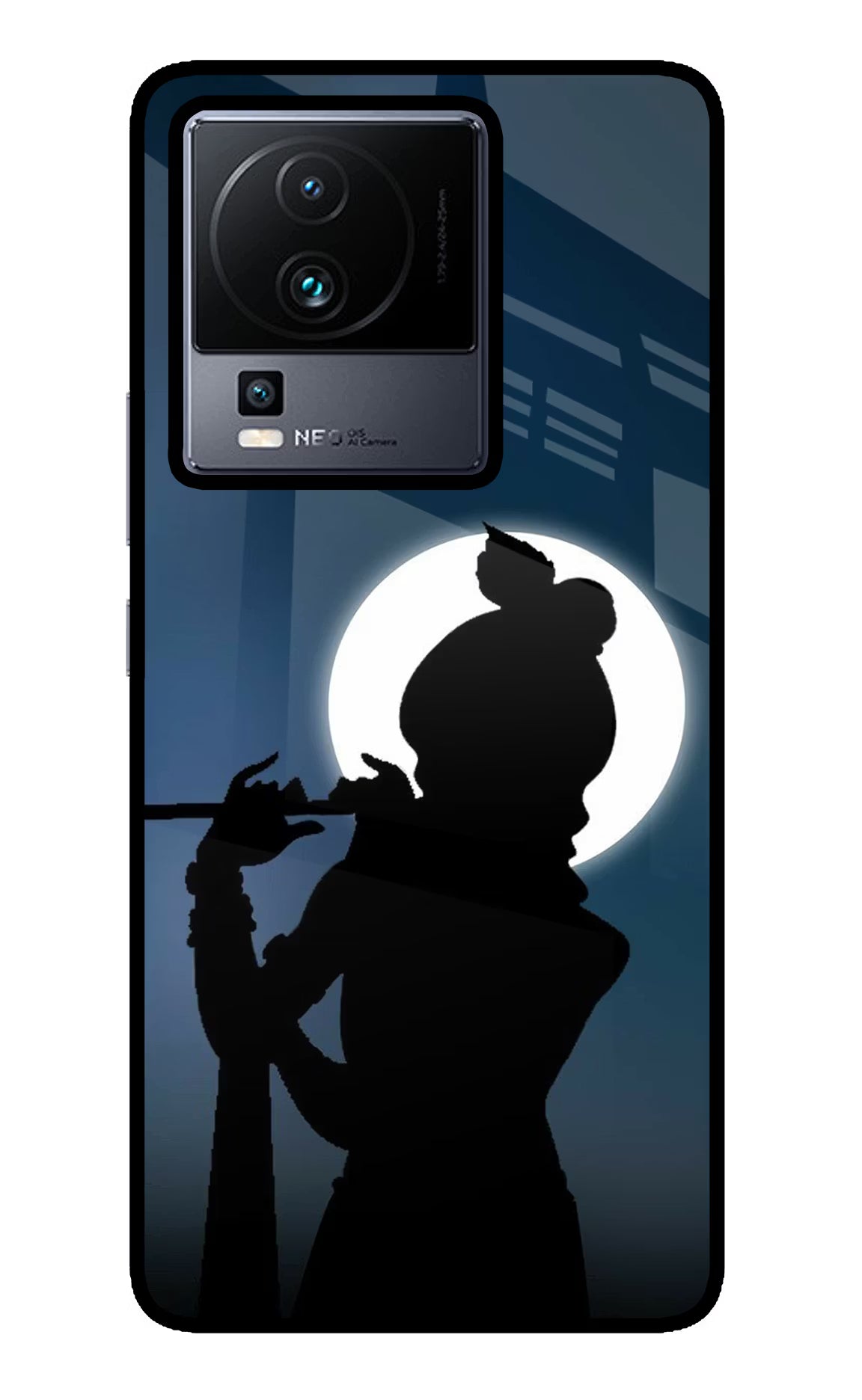 Shri Krishna Silhouette iQOO Neo 7 Glass Case
