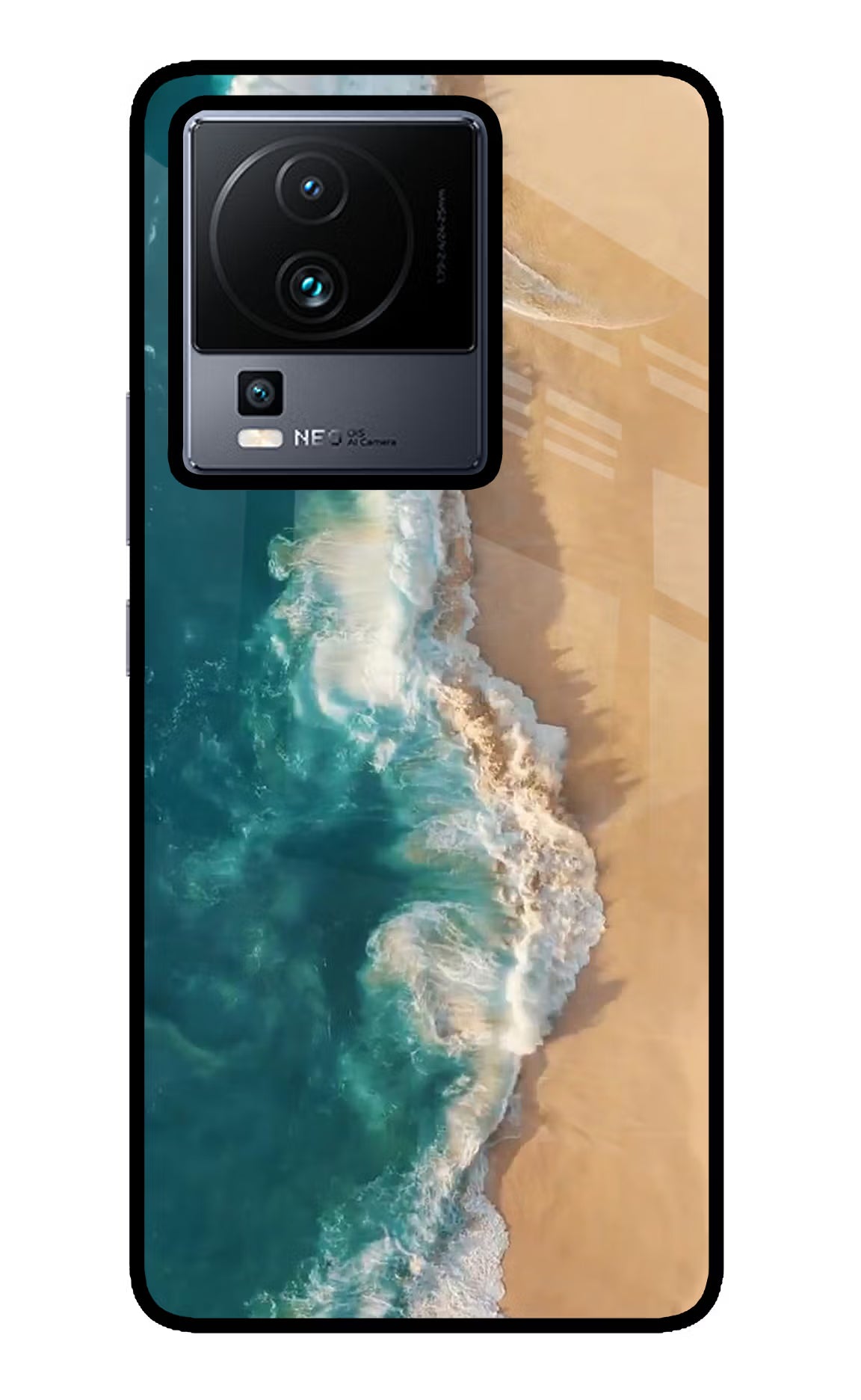 Ocean Beach iQOO Neo 7 Glass Case Back Cover by Casekaro