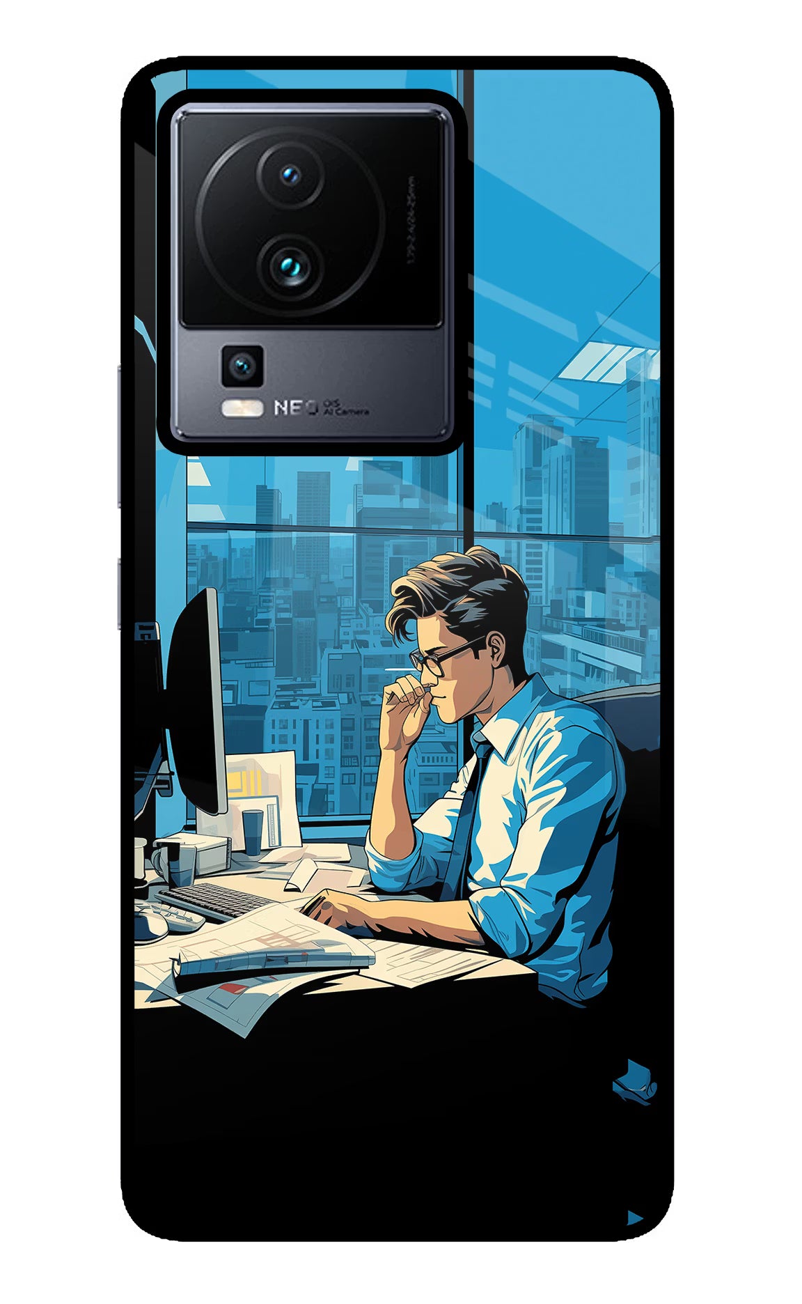 Focused Hustler (AI Generated) iQOO Neo 7 Glass Case