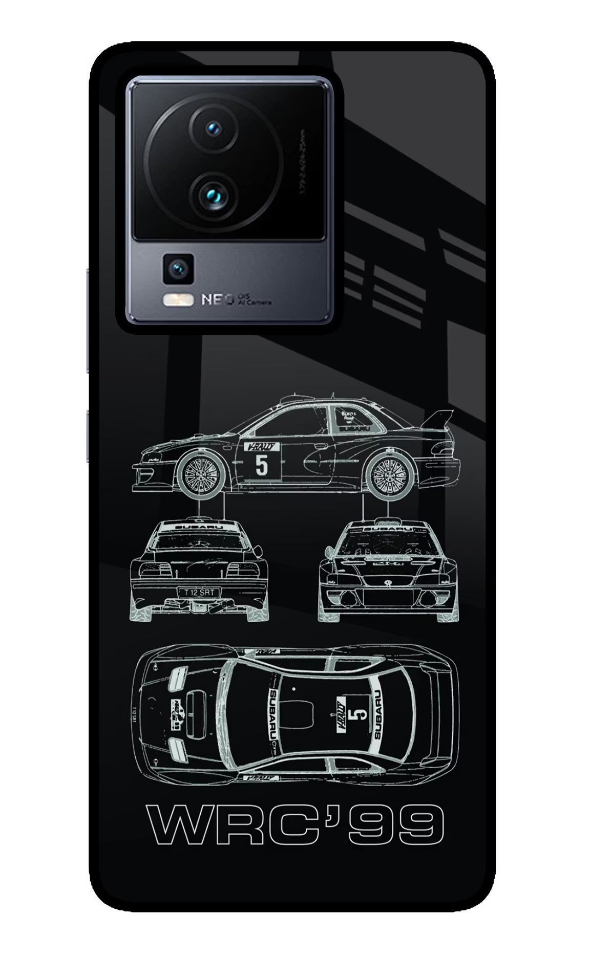 WRC'99 iQOO Neo 7 Glass Case Back Cover by Casekaro
