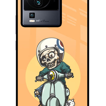 Undead Biker iQOO Neo 7 Glass Case Back Cover by Casekaro