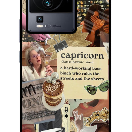 Capricorn Zodiac iQOO Neo 7 Glass Case Back Cover by Casekaro