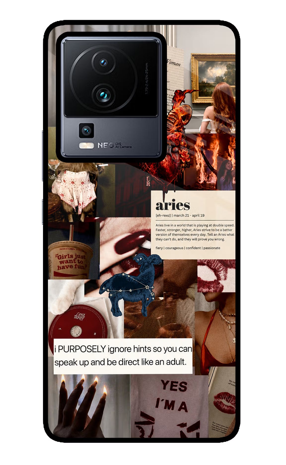 Zodiac Aries iQOO Neo 7 Glass Case
