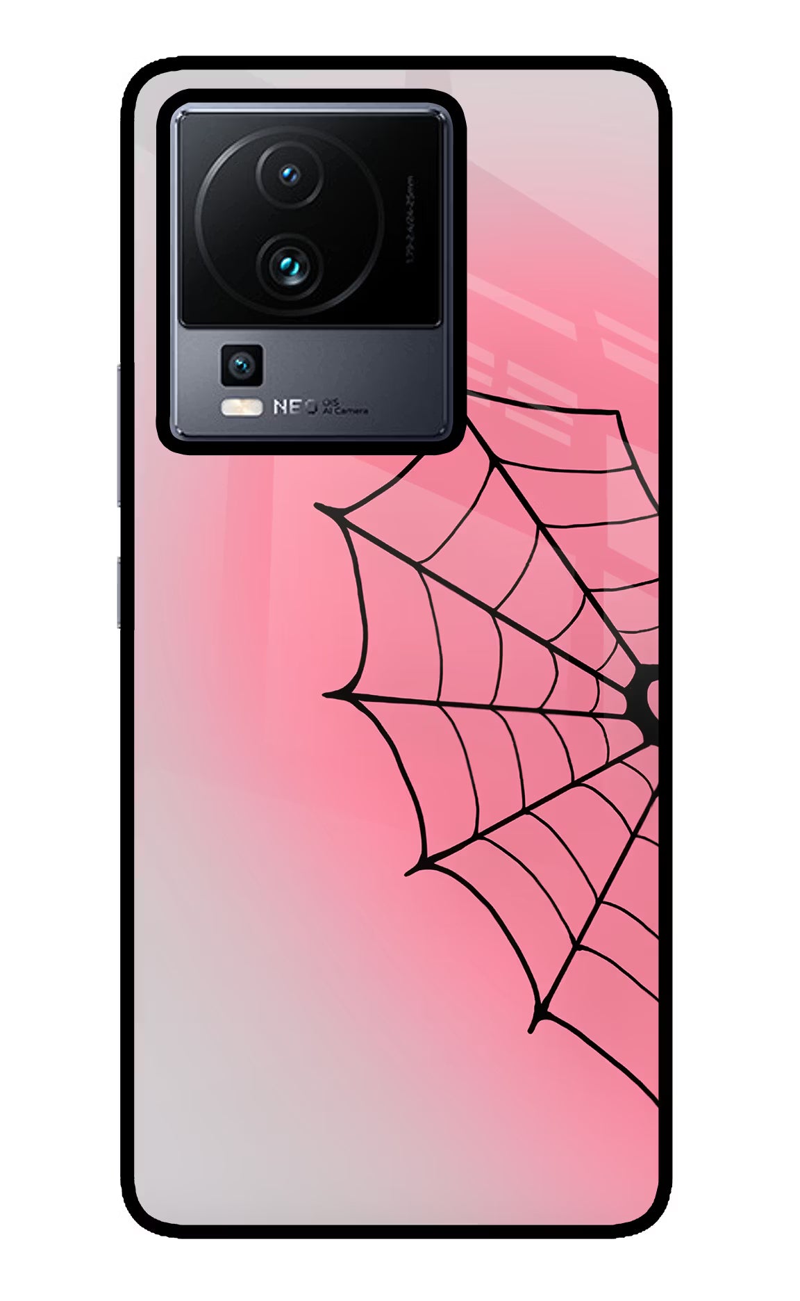 Pink Web iQOO Neo 7 Glass Case