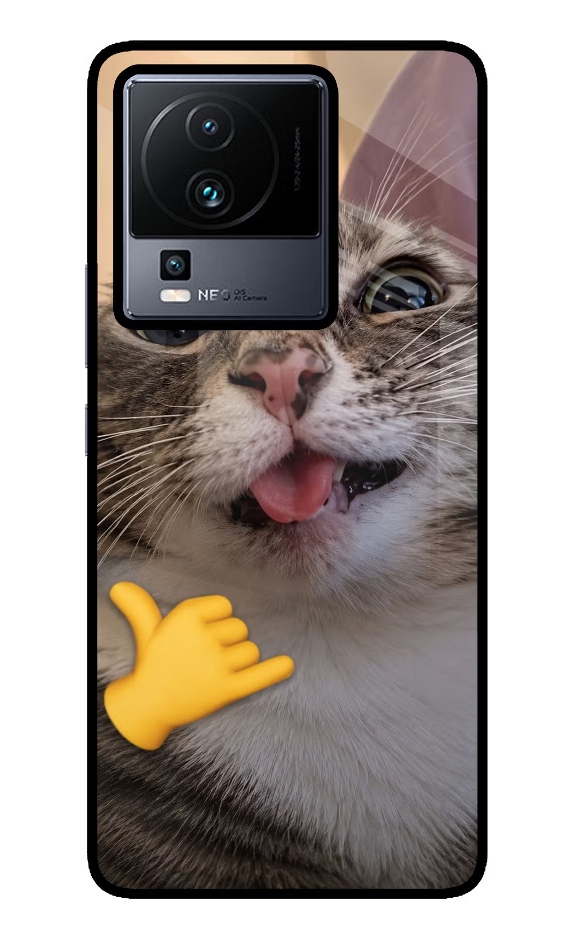 Silly Cat Call iQOO Neo 7 Glass Case