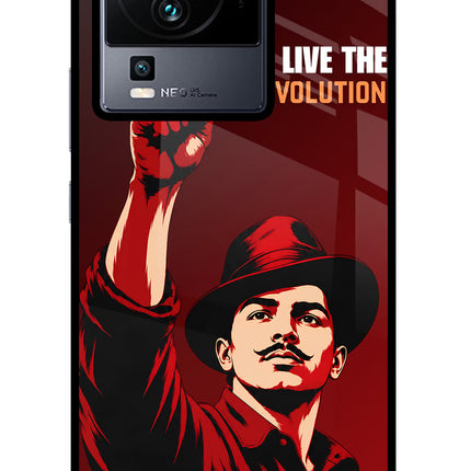 Bhagat Singh Revolution iQOO Neo 7 Glass Case Back Cover by Casekaro