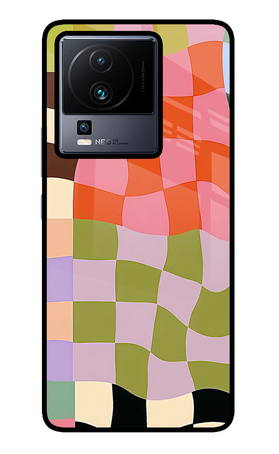 Wavy Grid iQOO Neo 7 Back Cover, Glass case