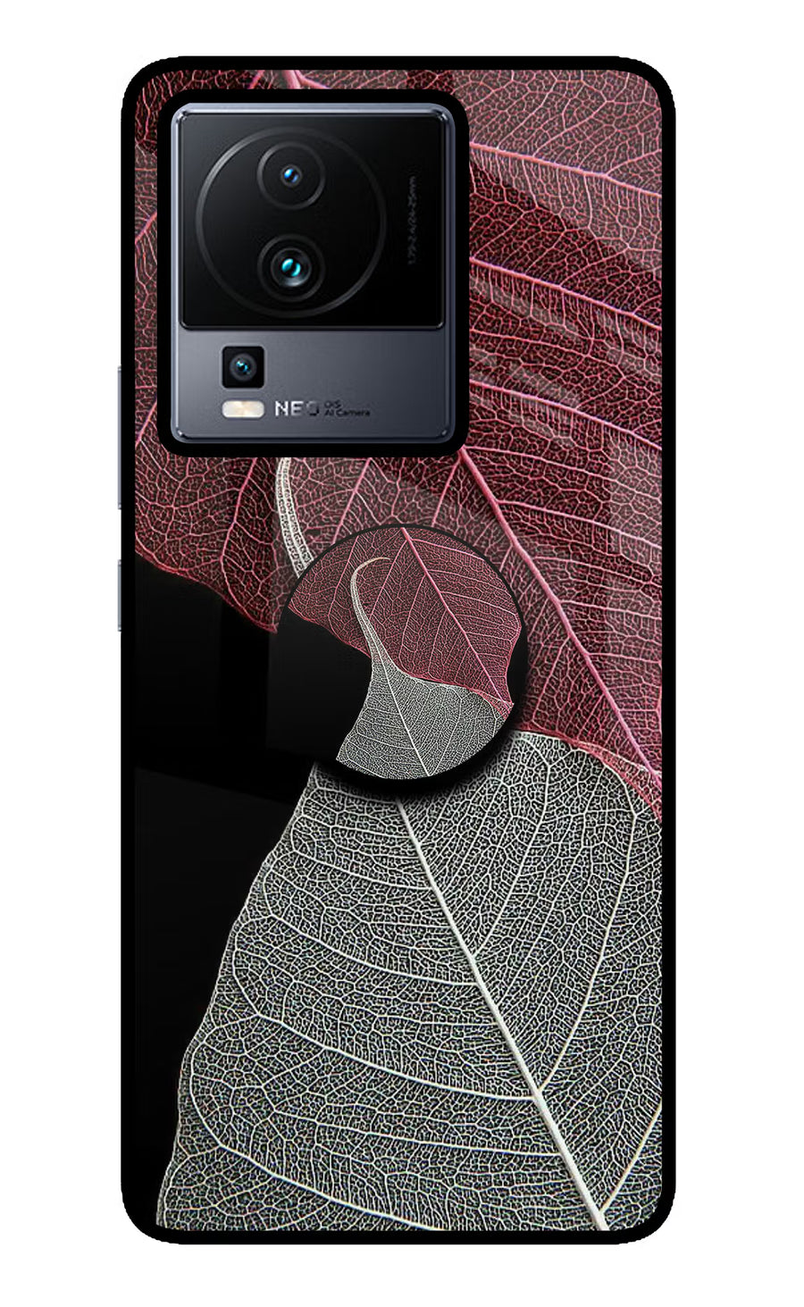 Leaf Pattern iQOO Neo 7 Pop Case, Glass case