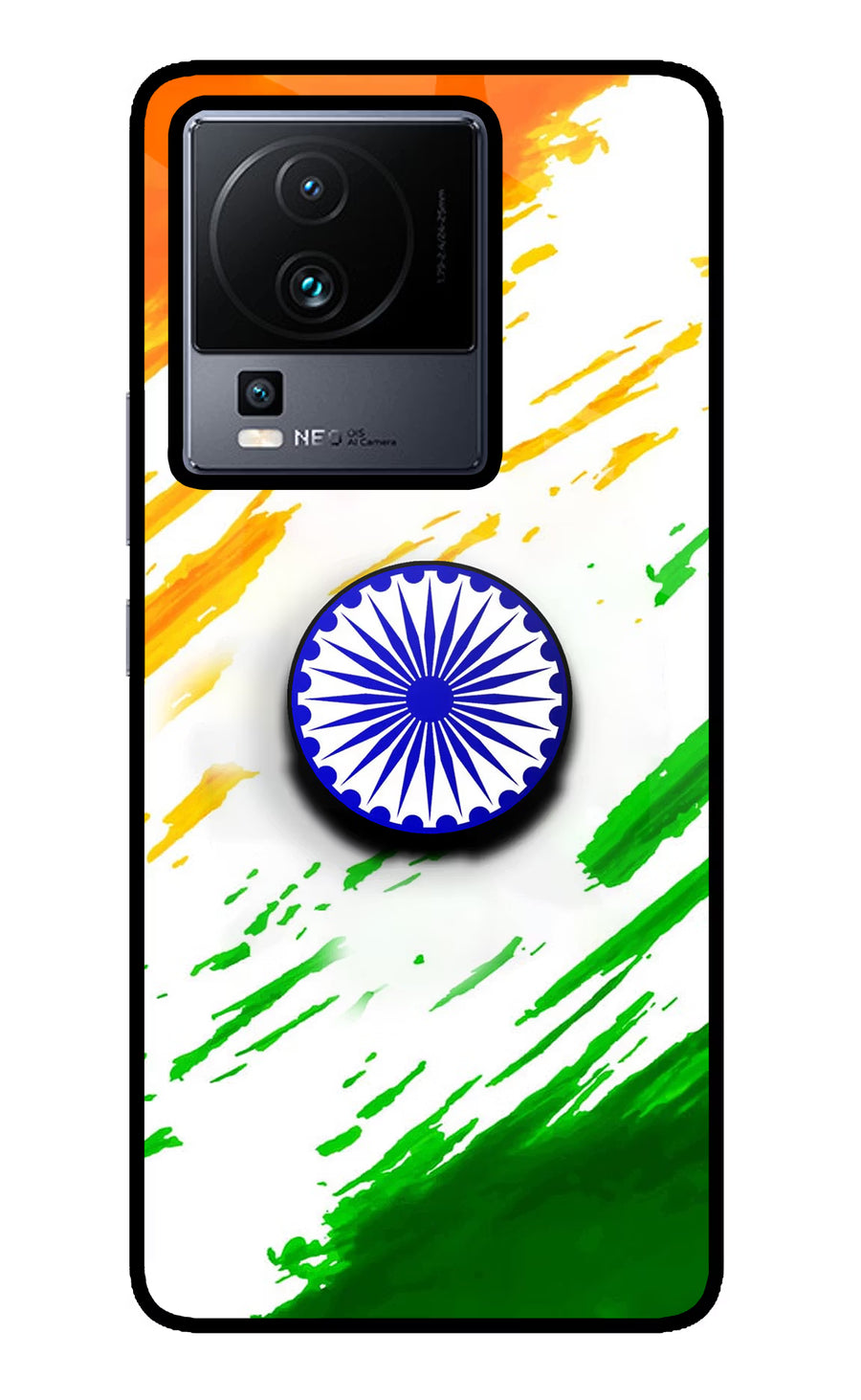 Indian Flag Ashoka Chakra iQOO Neo 7 Pop Case, Glass case