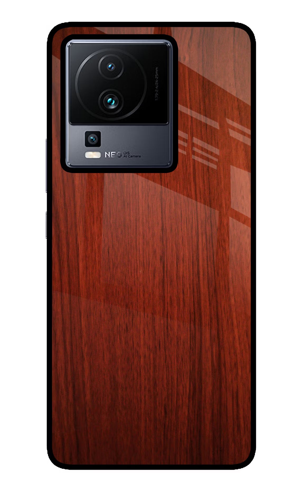 Wooden Plain Pattern iQOO Neo 7 Pro Glass Case Back Cover by Casekaro