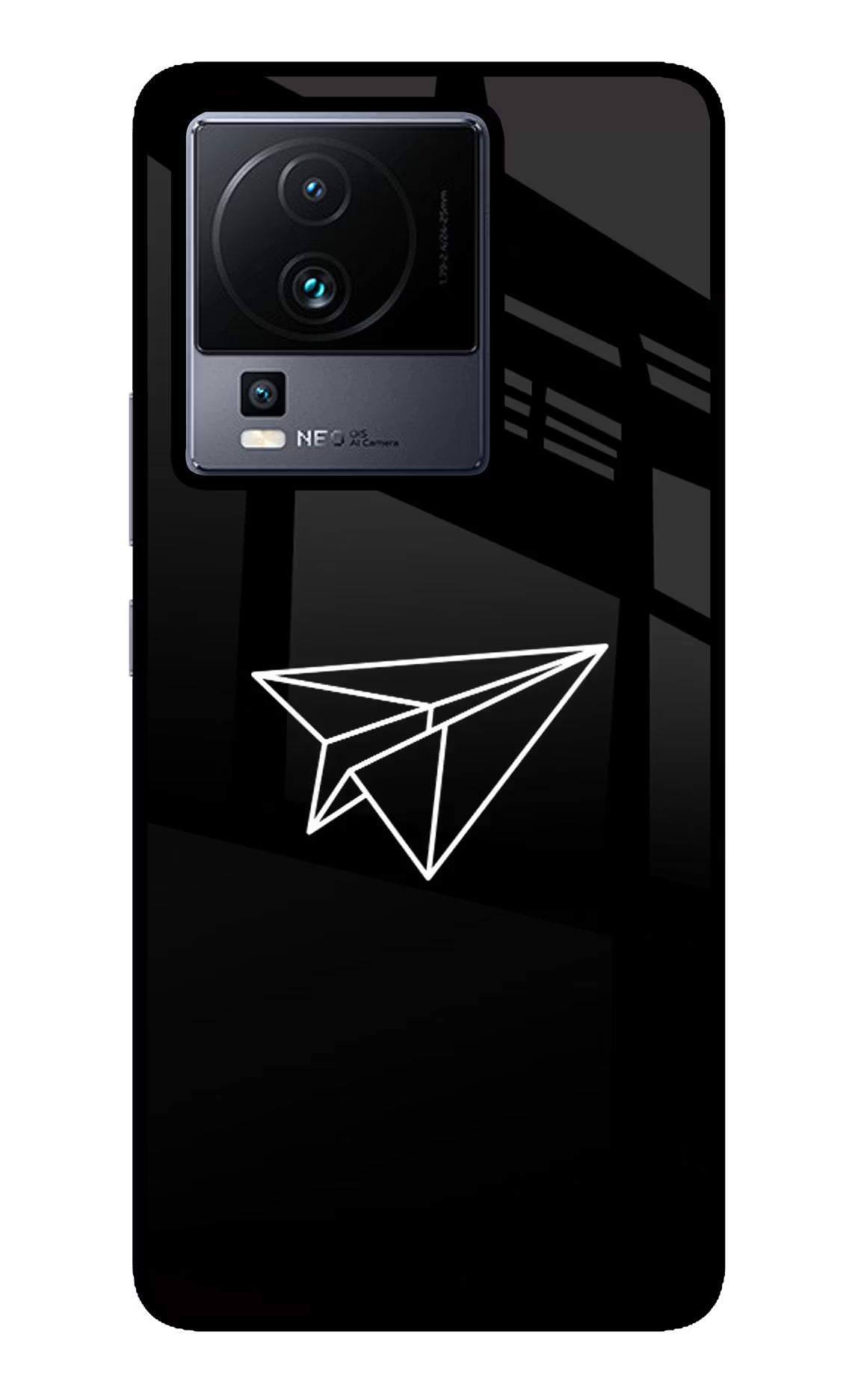 Paper Plane White iQOO Neo 7 Pro Glass Case Back Cover by Casekaro