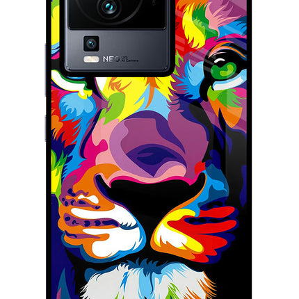 Lion iQOO Neo 7 Pro Glass Case Back Cover by Casekaro