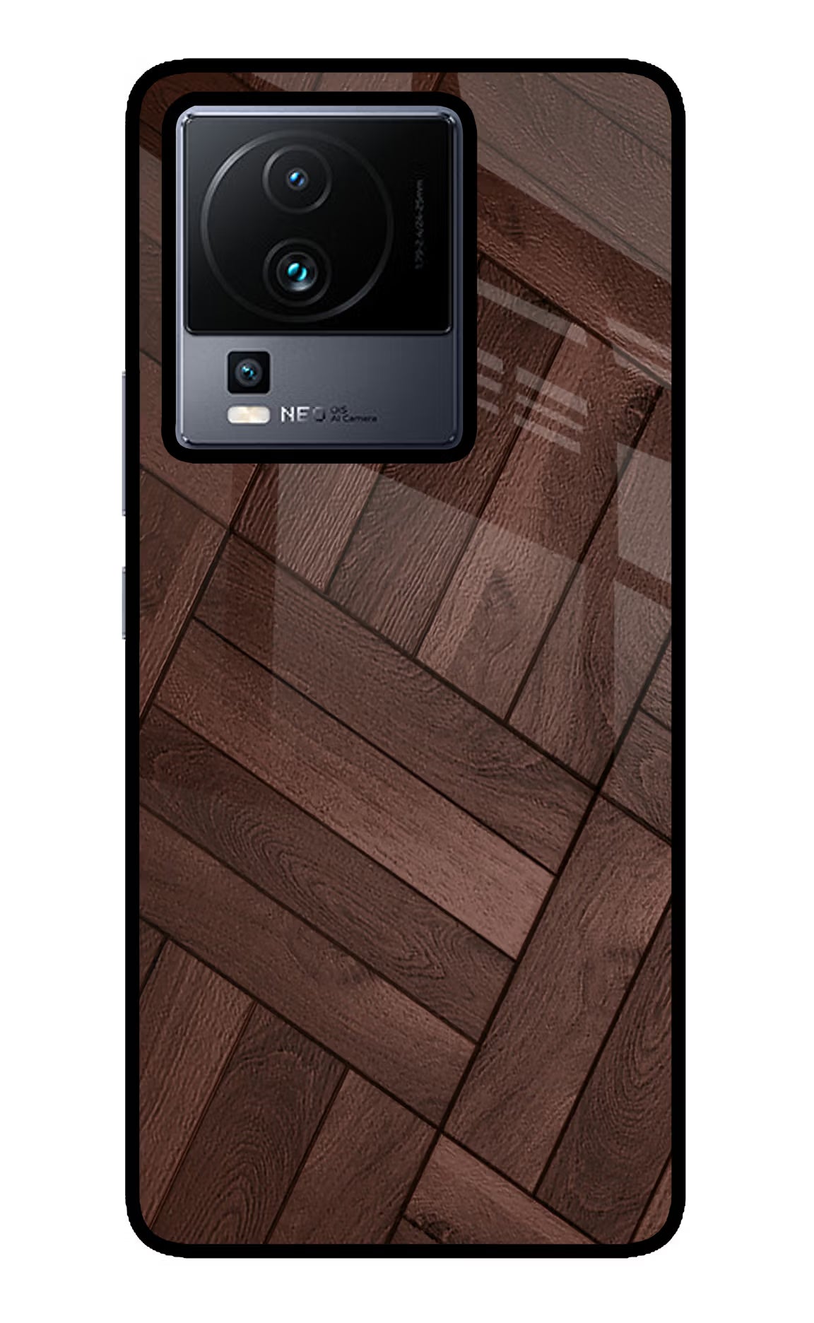 Wooden Texture Design iQOO Neo 7 Pro Glass Case Back Cover by Casekaro