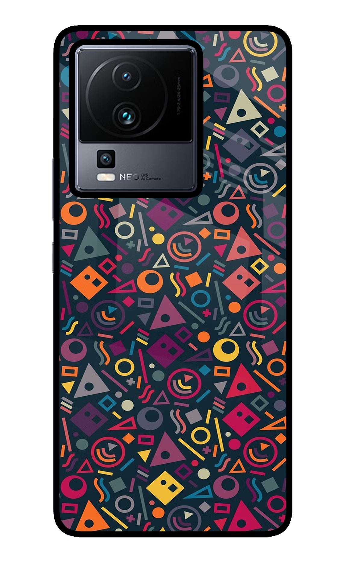 Geometric Abstract iQOO Neo 7 Pro Glass Case Back Cover by Casekaro
