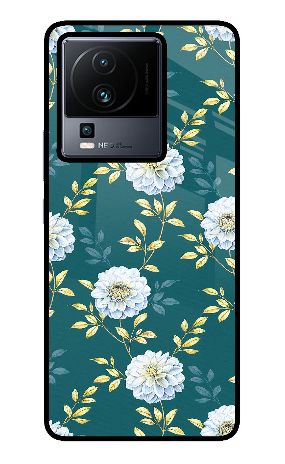 Flowers iQOO Neo 7 Pro Glass Case Back Cover by Casekaro