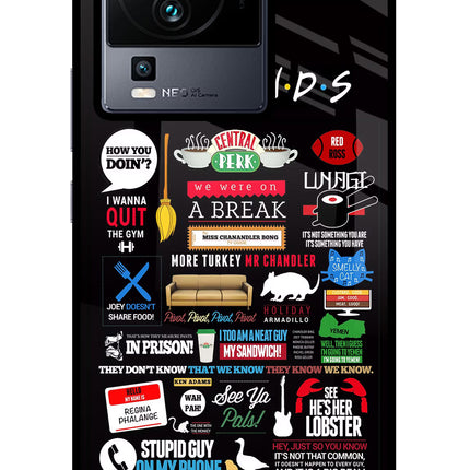 FRIENDS iQOO Neo 7 Pro Glass Case Back Cover by Casekaro