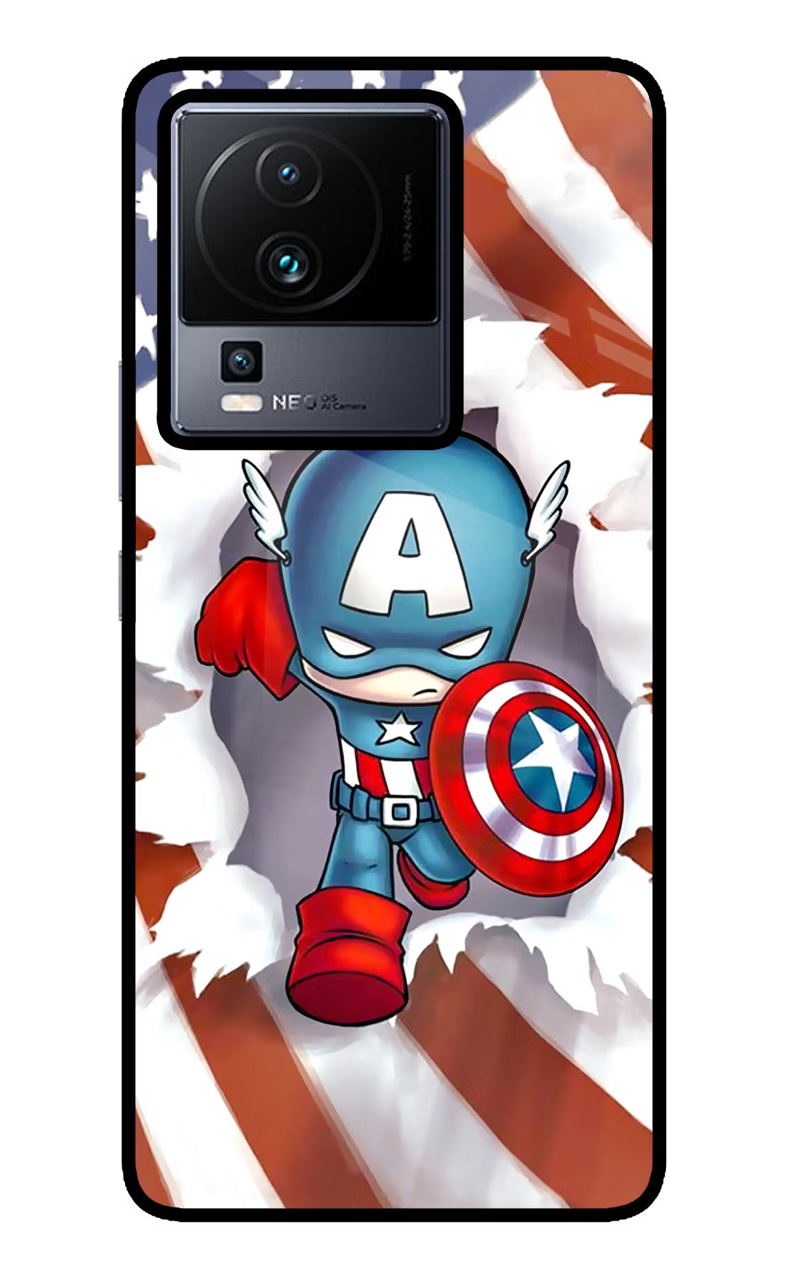 Captain America iQOO Neo 7 Pro Glass Case