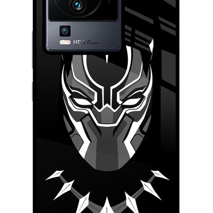 Black Panther iQOO Neo 7 Pro Glass Case Back Cover by Casekaro