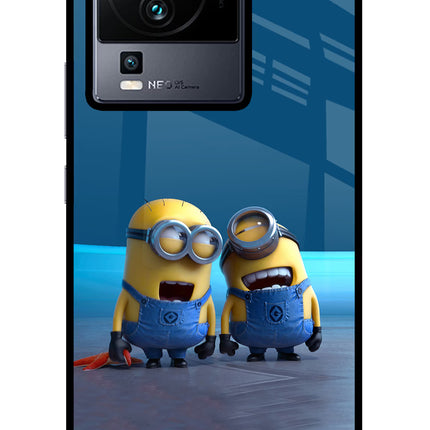 Minion Laughing iQOO Neo 7 Pro Glass Case Back Cover by Casekaro
