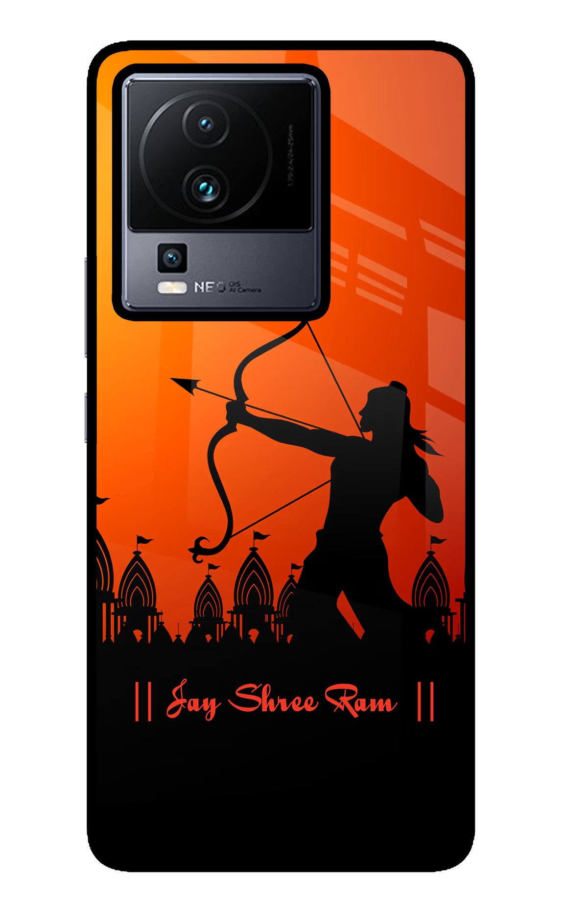 Lord Ram - 4 iQOO Neo 7 Pro Glass Case Back Cover by Casekaro