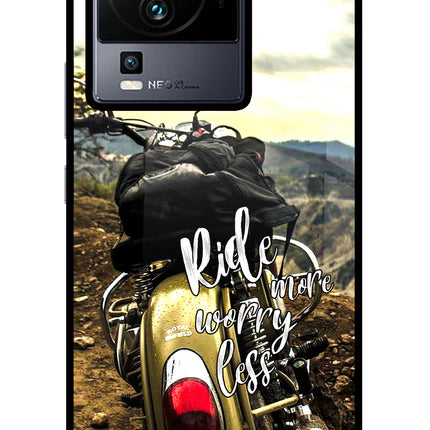 Ride More Worry Less iQOO Neo 7 Pro Glass Case Back Cover by Casekaro