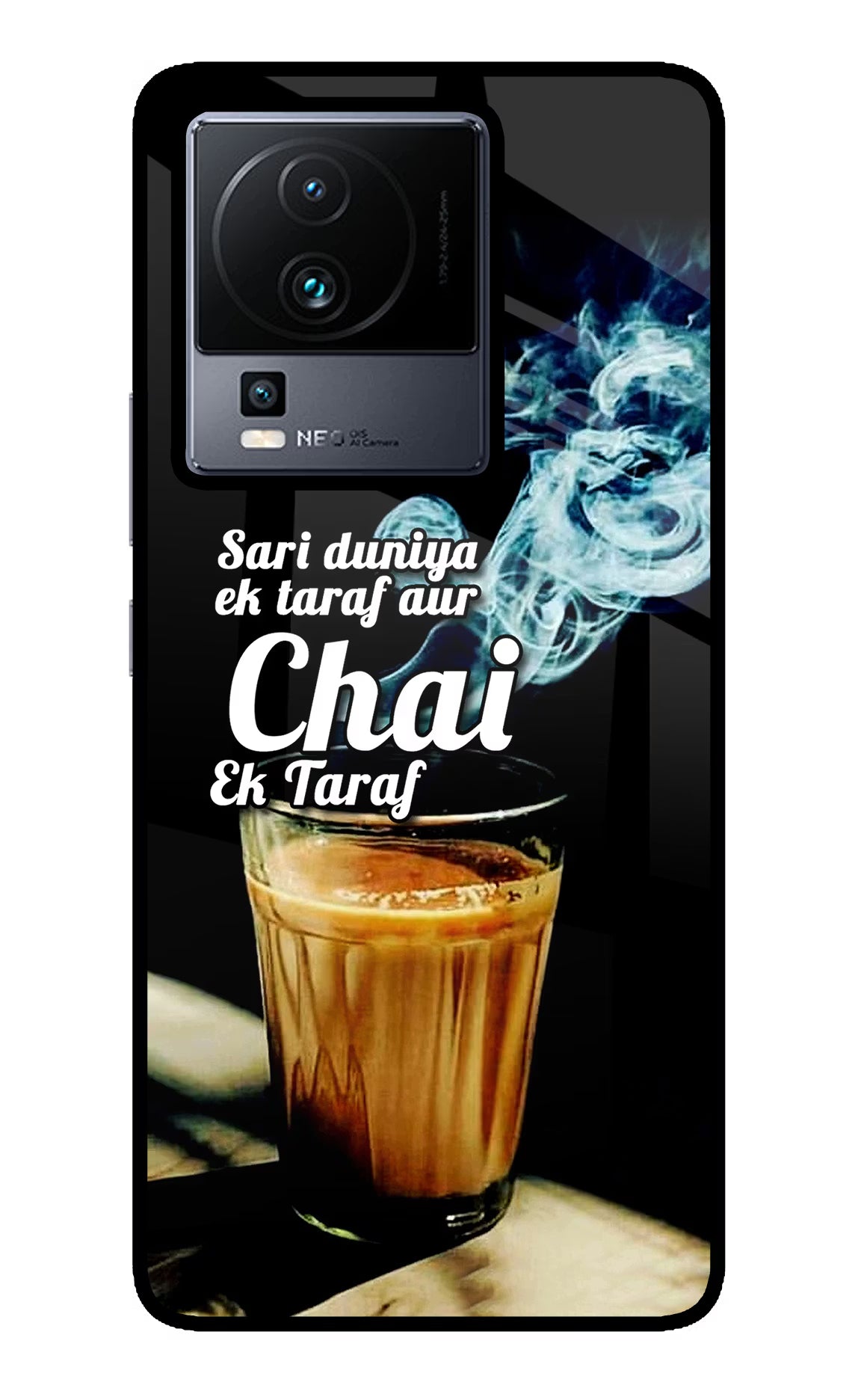 Chai Ek Taraf Quote iQOO Neo 7 Pro Glass Case Back Cover by Casekaro