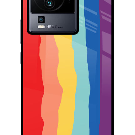 Rainbow iQOO Neo 7 Pro Glass Case Back Cover by Casekaro