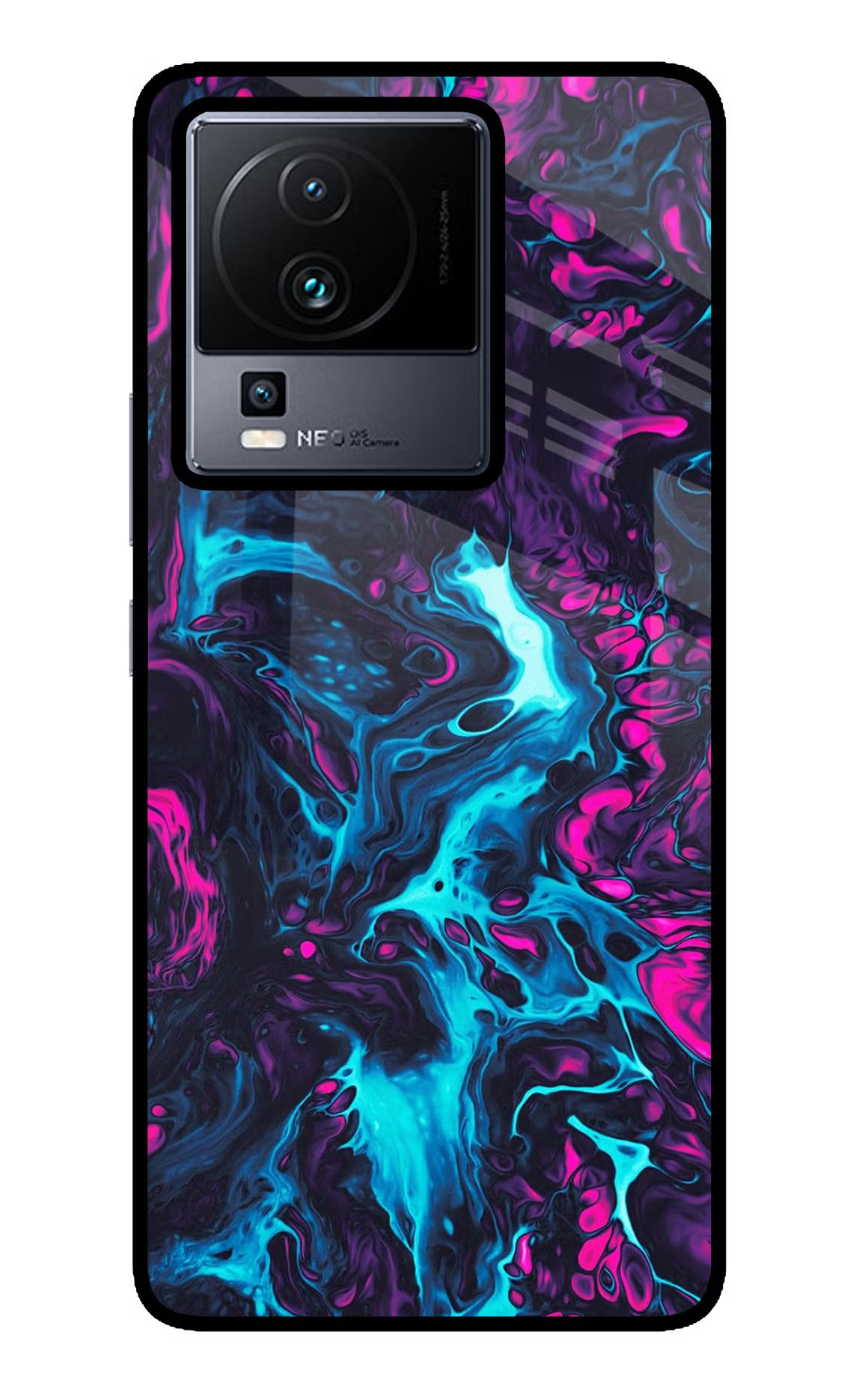 Abstract iQOO Neo 7 Pro Glass Case Back Cover by Casekaro