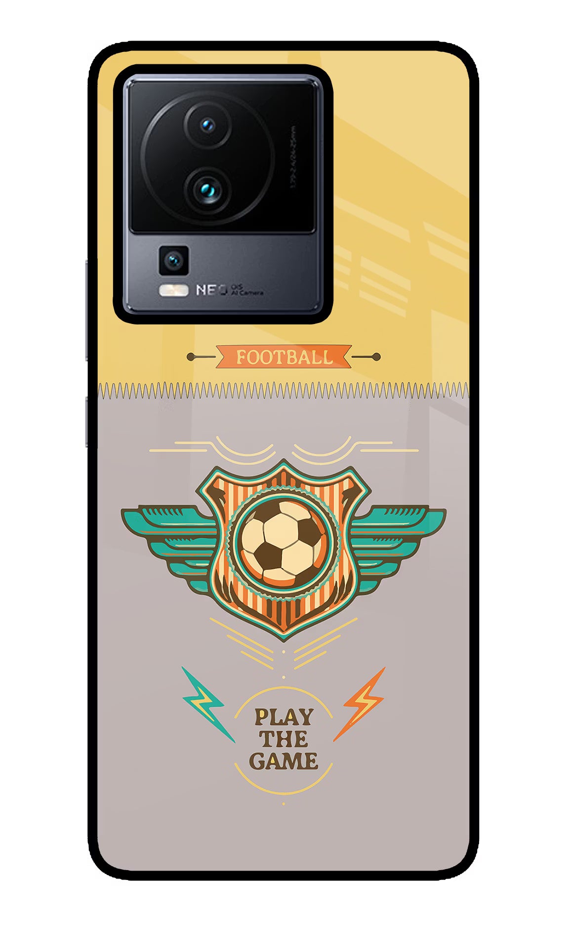 Football iQOO Neo 7 Pro Glass Case Back Cover by Casekaro